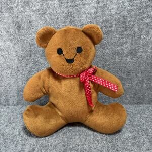 Vintage Soft Firm Flat Faced Brown Bear Stuffed Animal Plush (2004) Sitting Rare